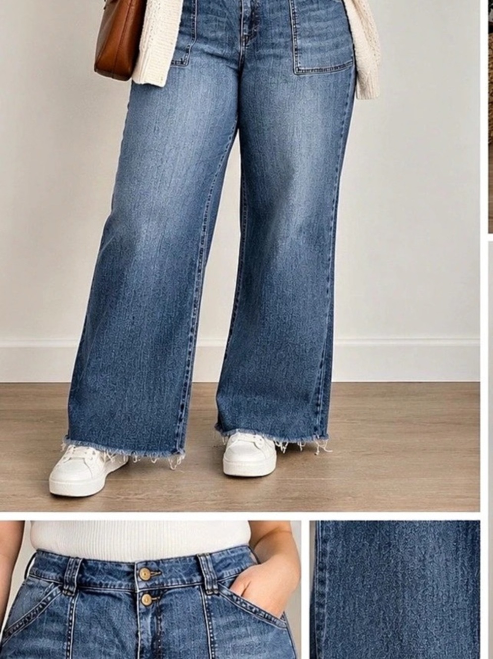 Kut from the Kloth Jodi Straight Leg Wide Leg Jeans in Blue Waist 18